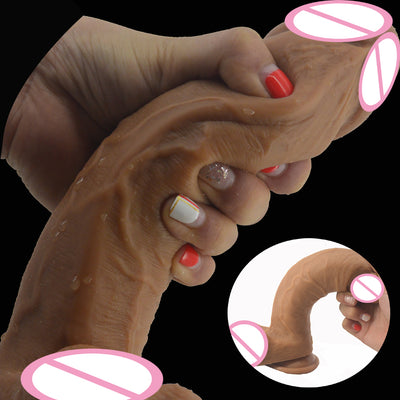 double layer silicone realistic dildo horse soft huge penis suction 1.93" big dick sex toys for women masturbate sex shop