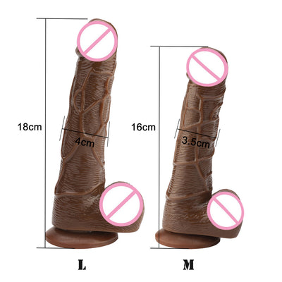 FanaLa Brown Suction Cup Dildo Silicone Non Vibration Women Dildo G-spot Anal Sex Toy Flexible Penis Lesbian Long Soft Butt Plug