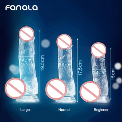 FanaLa Realistic Dildo Soft Crystal Penis Suction Cup Vaginal for Woman Masturbator Huge Jelly Dildo Adult Sex Toys
