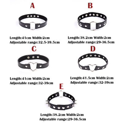 Fetish Slave Bondage Neck Collar PU Leather Punk Rivets Necklace BDSM Bondage Restraints Sex Collar Erotic Accessories