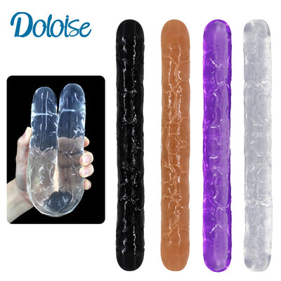Flexible Soft Jelly Dildo Double Dildo for Women Vagina Anal Double Ended Dong Artificial Penis Gay Lesbian Sex Toys