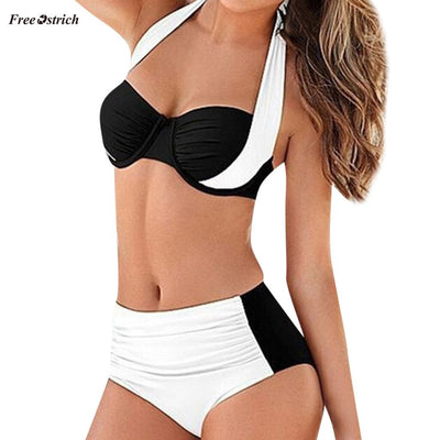 Free Ostrich Clothes Lingerie Women High Waist Padded Push-up Biquini Set Jumpsuit Bathing Suit Underwear Monokini Suit Summer