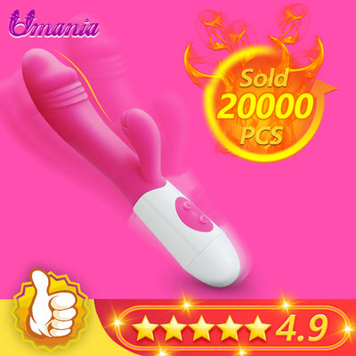 G Spot Dildo Rabbit Vibrator for Women Dual Vibration Silicone Waterproof Female Vagina Clitoris Massager Sex Toys for Women