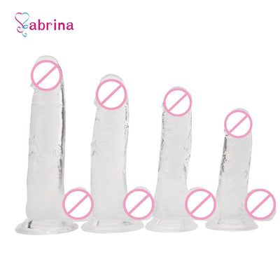 Giant Long Jelly Dildo Penis Realistico Adult Hieha Sex Toy Women Gay Rubber Dick Unisex Gode Dildo with Suction Cup Phallus