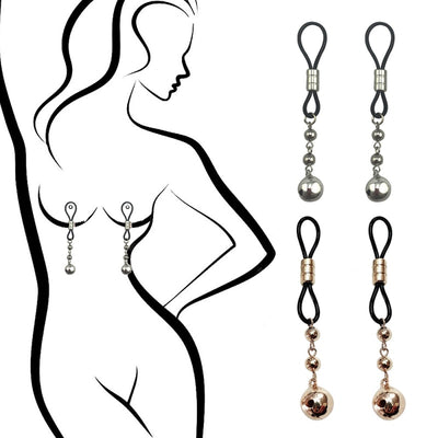 Gold Sliver bells torture play Clamps metal Nipple clips breast BDSM Bondage Restraint Fetish slave flirting sex toy for women