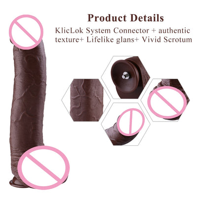 HISMITH KlicLok Huge PVC Dildo Sex Machine Accessories Length 31cm Diameter 7cm Dildo Machine Safety Realistic Master Dildo