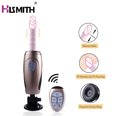 HISMITH Remote Control Automatic Vibrators Sex Machine Pumping Gun Thrusting Dildo Female Masturbation Sex Toys for Woman