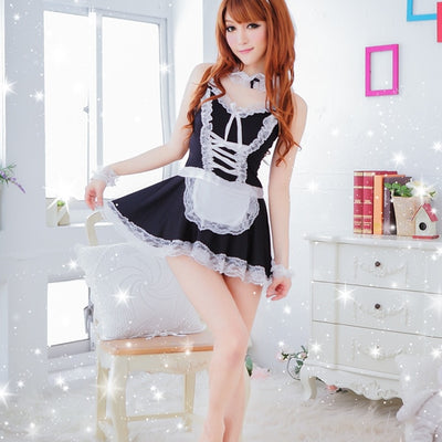 HOT  Women Sexy Lingerie Cosplay  Erotic Apron Maid Servant Sexy Costume Babydoll Dress Uniform Erotic Lingerie Role Play