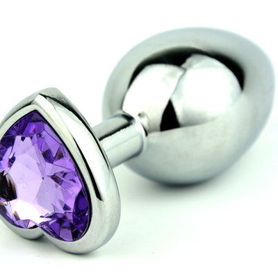 Heart shaped metal anal plug Sex Toys Stainless Smooth Steel Butt Plug Tail Crystal Jewelry Trainer For Women/Man Anal Dildo