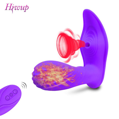 Heating Sucking Vibrator Sex Toys for Women Couples Adult G Spot Suker Clit Stimulator Remote Control Wearable Panties Vibrator