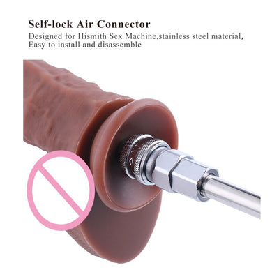 Hismith 9" Silicone Dildo 6.5" Insertable 2.0" Diameter Flesh/Coffee Detachabl Penis Quick air/KlicLok Connector For Sex Machine
