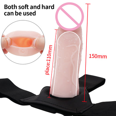 Hollow Condom Strap-On Penis Extension Sleeve Adjustable Strapon Dildo Sex Toys for Adults Couples Suction Cup Dildo Pants