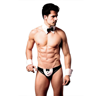 Hot Erotic Men Sexy Slim Fit Waiter Cosplay Costume Men Maid Lingerie Halloween Waiter Cosplay Costumes for Sexy Men 9817