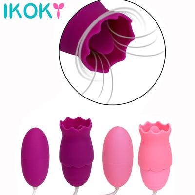 IKOKY 11 Mode Tongue Vibrators G-spot Vibrator Oral Clitoris Stimulator Female Masturbation Sex Toys USB Charge