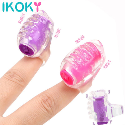 IKOKY Finger Vibrator Nipple Clitoris Stimulator Dildo Mini Jumping Eggs Sex Toys for Women Waterproof Vaginal Massager