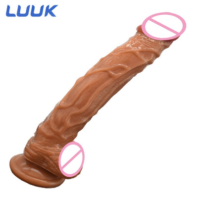 LUUK Long Dildo Realistic Blood Vessel Imitation Penis Imitator For Woman No Vibrator Masturbation Wear Adult Toys Rubber Dick