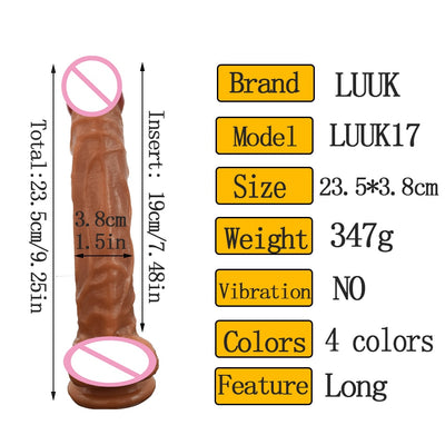LUUK Long Dildo Realistic Blood Vessel Imitation Penis Imitator For Woman No Vibrator Masturbation Wear Adult Toys Rubber Dick