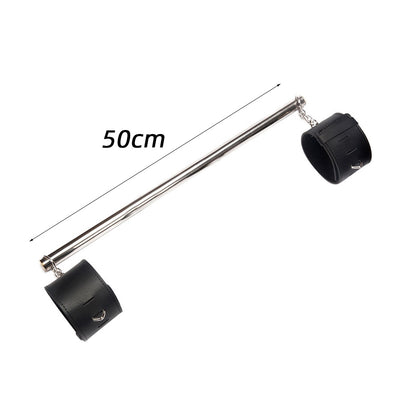 Leather Ankle Cuffs Stainless Steel Spreader Bar Bdsm Women Fetish Bondage Restraint Sex Toys For Couples Wrist cuffs Adult Game
