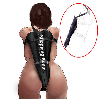 Leather Bondage Arm Binder Body Harness Sleeves,Over Shoulder Armbinder Restraint Laced Straight BDSM Sex Toys for Couples