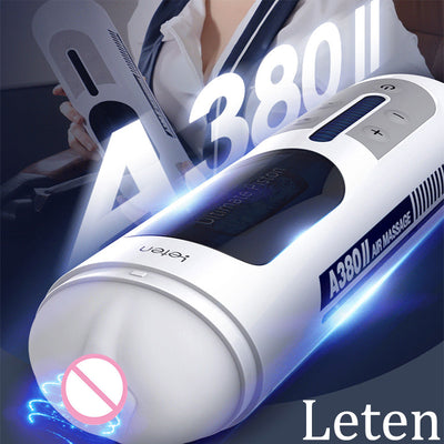 Leten Automatic Piston Telescopic Male Masturbator Real Vagina Sucking Masturbation Sex Toys for Men Handsfree A380