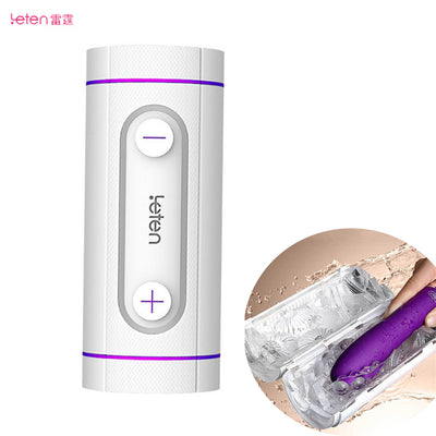 Leten Space Capsule Flip Masturbator Suction, Dual Channel Real Pussy Vagina Sucking Male Masturbator Cup Adult Sex Toys for Men