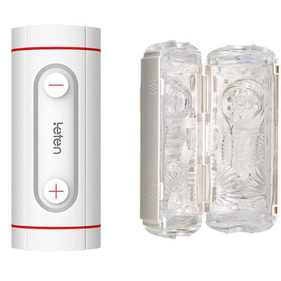 Leten Space Capsule Flip Masturbator Suction, Dual Channel Real Pussy Vagina Sucking Male Masturbator Cup Adult Sex Toys for Men