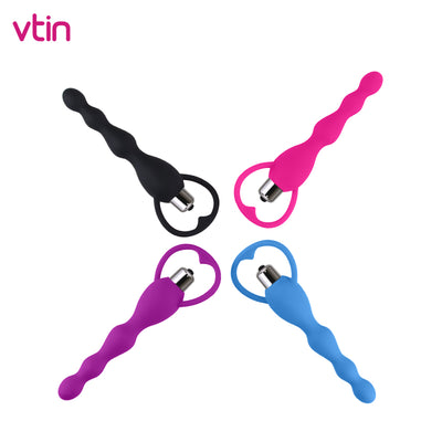 Long Anal Beads with Mini Vibrator To G Spot Prostate Massager Flexible Butt Plug  Anna Sex Toys for Gay Couple Women or Men