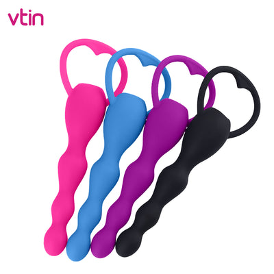 Long Anal Beads with Mini Vibrator To G Spot Prostate Massager Flexible Butt Plug  Anna Sex Toys for Gay Couple Women or Men