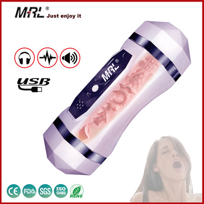 Male automatic masturbate  realistic vagina pussy Blowjob electric auto suck vibrating masturbator device Sex toy for men