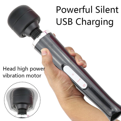 Man Nuo 10 Speed Ultra Powerful Big Vibrator Body Massager AV Stick G-spot Stimulator Sex Product Sex Toy for Women USB Charging