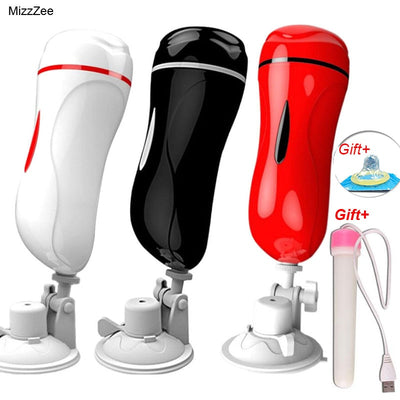 MizzZee Dual Channel Vagina Real Pussy Vibrator Sex Toys for Men Masturbator for Man Oral Sex Machine Vibrador Hombre Blowjob
