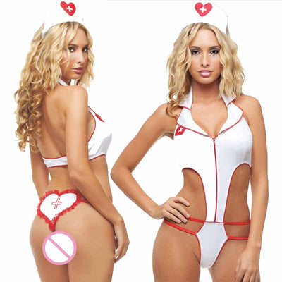 Naughty Nurse Costume for Women Nurse & Doctor Fancy Party Lingerie Sexy Hospital Hottie Red Nurse Uniform Outfits Cosplay