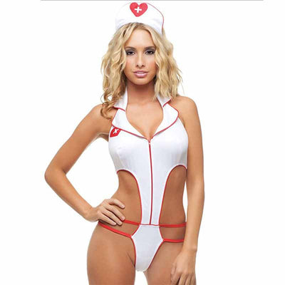 Naughty Nurse Costume for Women Nurse & Doctor Fancy Party Lingerie Sexy Hospital Hottie Red Nurse Uniform Outfits Cosplay