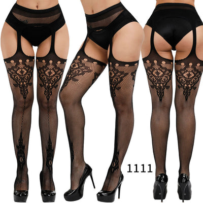 New Arrival Solid Stockings Women Sexy Thigh High Fishnet Nylon Long Socks Sex Belt Standard Over Knee Socks Sexy Lingerie W021