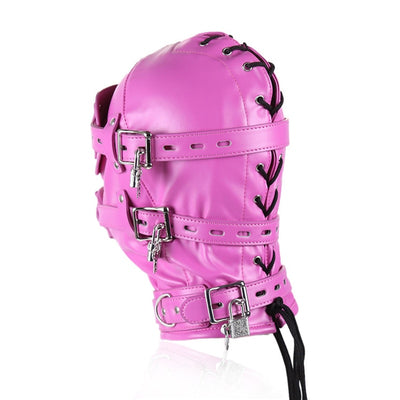 New Fetish SM Hood Headgear With Mouth Gag PU Leather BDSM Bondage Sex Mask Hood Toys Adult Games Sex Product For Couples