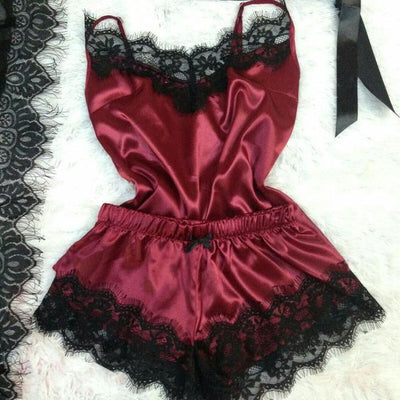 New Pijamas Women Summer Sexy Nighty Camisole Bow Shorts Top Slingerie Femme Sexy Velvet Pajamas Satin Sleepwear Lingerie Set