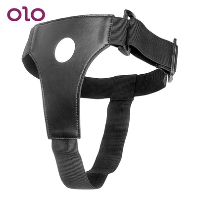 OLO Strapon Penis Panties Erotic toys Strap On Dildos Pants Wearable Sex Toys for Lesbian Gay Black Leather Adult Game