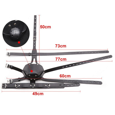 PU Leather Harness BDSM Bondage Harness Gag Gay Mouth Mask with Ball Mouth Gag Fetish Salve Restraint Sex Toys for Couples