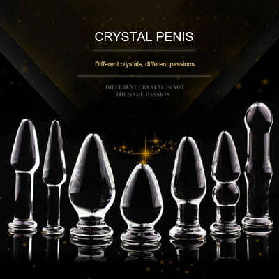 Pretty Crystal Glass Adult Products Anal Toys Seven Specifications Backyard Plug Butt Stimulator Anal Sex Toys Prostate Massager