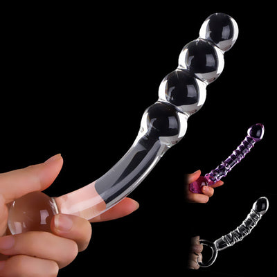 Pyrex Glass Dildo Fake Penis Crystal Anal Beads Butt Plug Prostate Massager G Spot Female Masturbation Toys