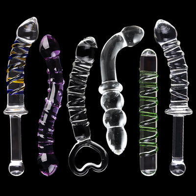 Pyrex Glass Dildo Fake Penis Crystal Anal Beads Butt Plug Prostate Massager G Spot Female Masturbation Toys