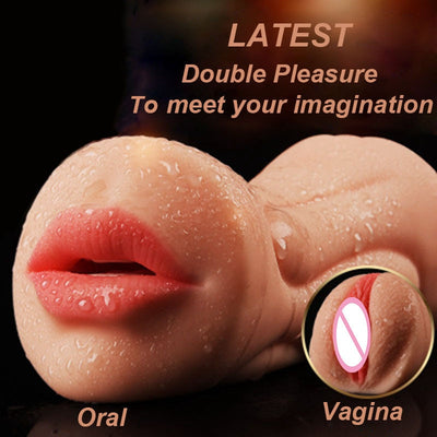 Realistic Vagina Real Pussy and Mouth Oral Silicone Male Masturbator Artificial Sextoy Deep Throat Pocket Pussy Sex Toys for Men