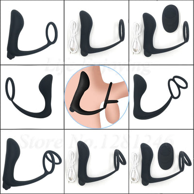 Remote Control Male Prostate Massager Anal Vibrator For Men Gay G-spot ass Plug Adult Sex Toys For Penis Delay Ejaculation Rings
