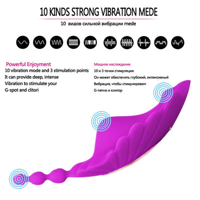 Sex Perineum Massage Butterfly Vibrator Remote Vagina Vibration Clitoris Stimulation Vibrating Panties Erotic Sex Toys for Woman