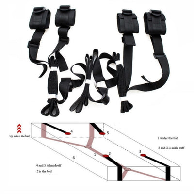 Sex Toys for Woman Couples Handcuffs Bdsm Bondage Set Under Bed BDSM Bondage Restraint Strap System Adults Wrists & Ankle Cuffs