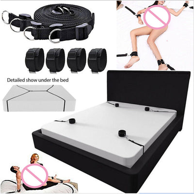 Sex Toys for Woman Couples Handcuffs Bdsm Bondage Set Under Bed BDSM Bondage Restraint Strap System Adults Wrists & Ankle Cuffs