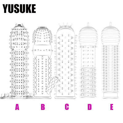 Sex Toys Penis Enlargement Men Reusable Dick Anal Condom Adult Penis Sleeve Sex Shop Succionador Clitoris Sex Toys For Couples