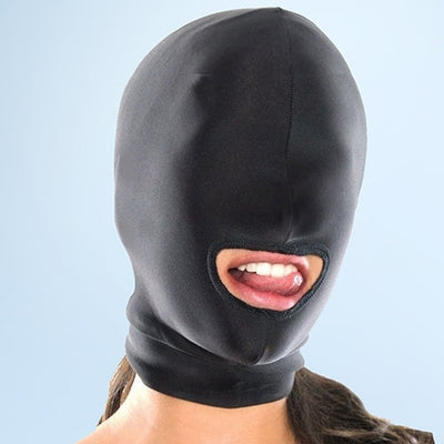 Sexy Toys Fetish Open Mouth Hood Mask Head Black Adult Games Erotic Mask Hood Sexy  Eye Mask BDSM Headgear Slave Bondage