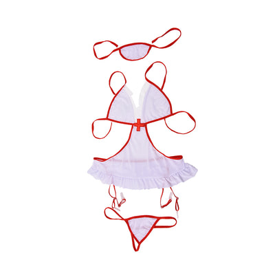 Sexy White Halter Nurse Uniforms Sexy Product Kimono Erotic Lingerie Cosplay Nurse Costumes HOT!!New Sexy Halloween Cosplay