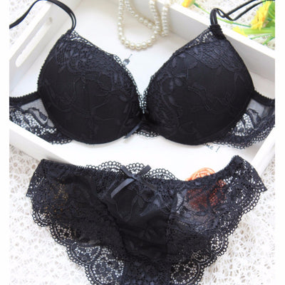 Sexy Women Embroidery Lace Floral Lingerie Underwear Push-Up Bra Set Panty